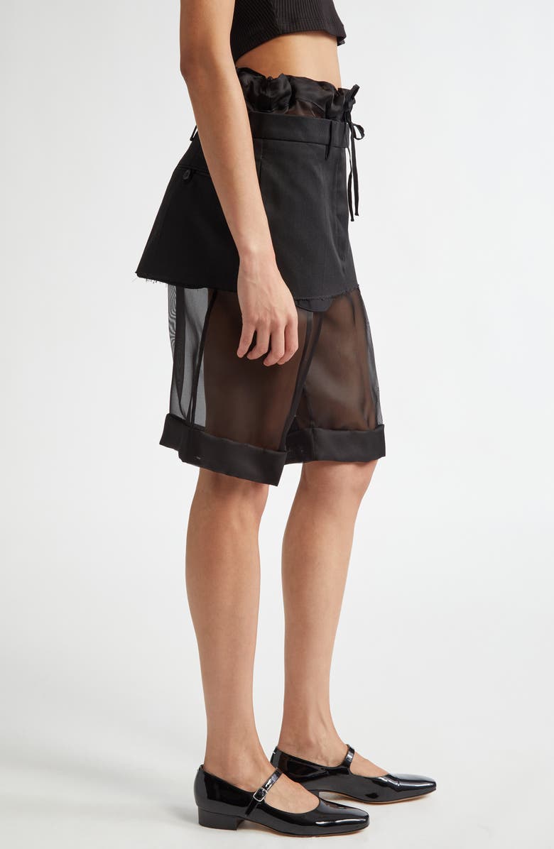 Maison Margiela Mixed Media Miniskirt Layered Shorts, Alternate, color, 