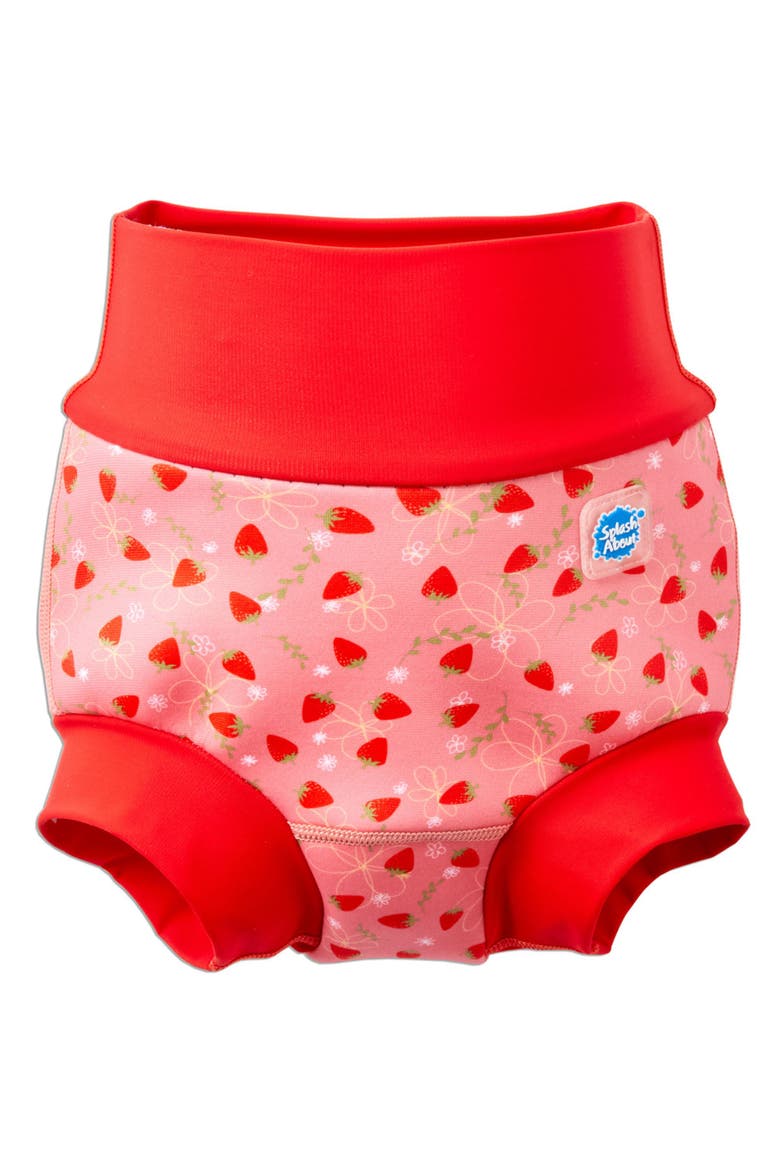 Happy Nappy Duo Reusable Double Swim Diaper, Main, color, Strawberry Field