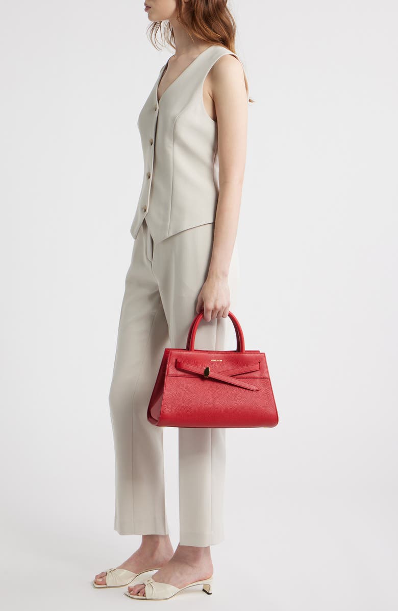 Veronica Beard Dash Leather Top Handle Bag, Alternate, color, Red