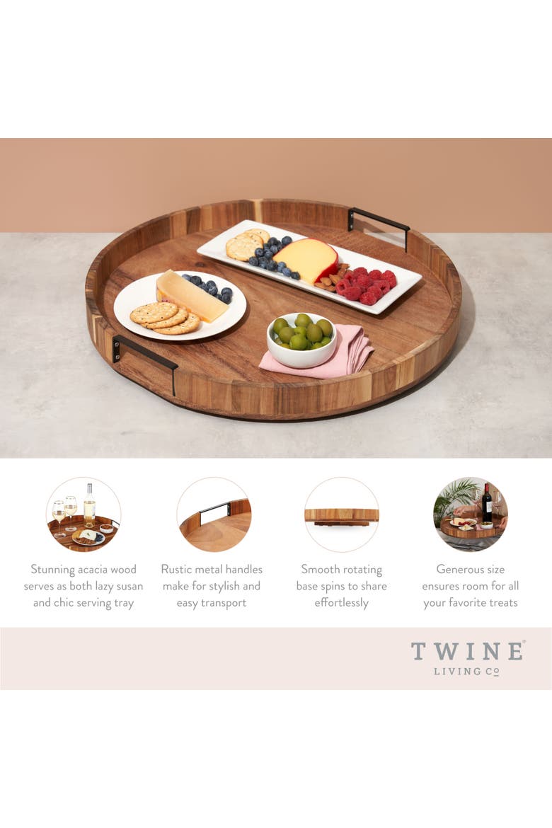 Acacia Wood Lazy Susan, Alternate, color, Wood