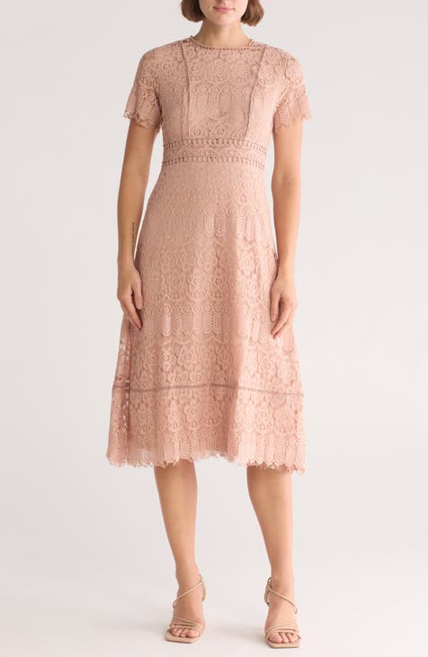 Scalloped Lace Midi Dress