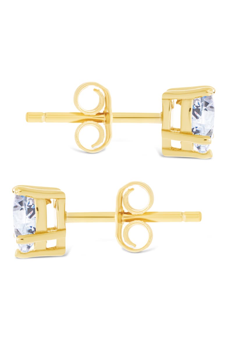 Cubic Zirconia Heart Stud Earrings, Alternate, color, GOLD
