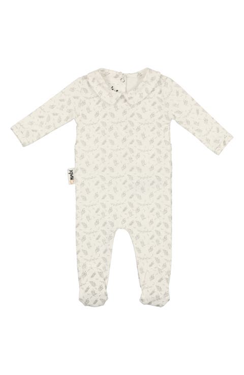 Leaves & Branches Cotton Knit Footie (Baby)