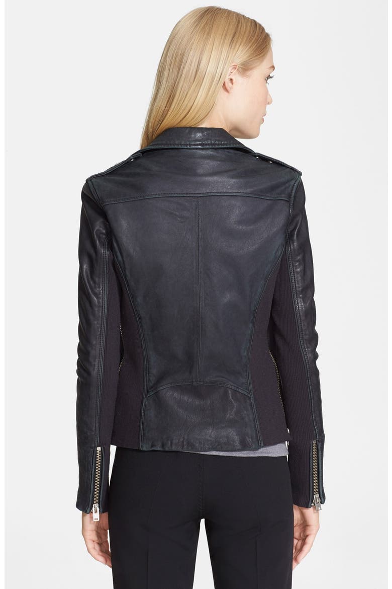 'Vika' Leather Jacket, Alternate, color, DARK PURPLE