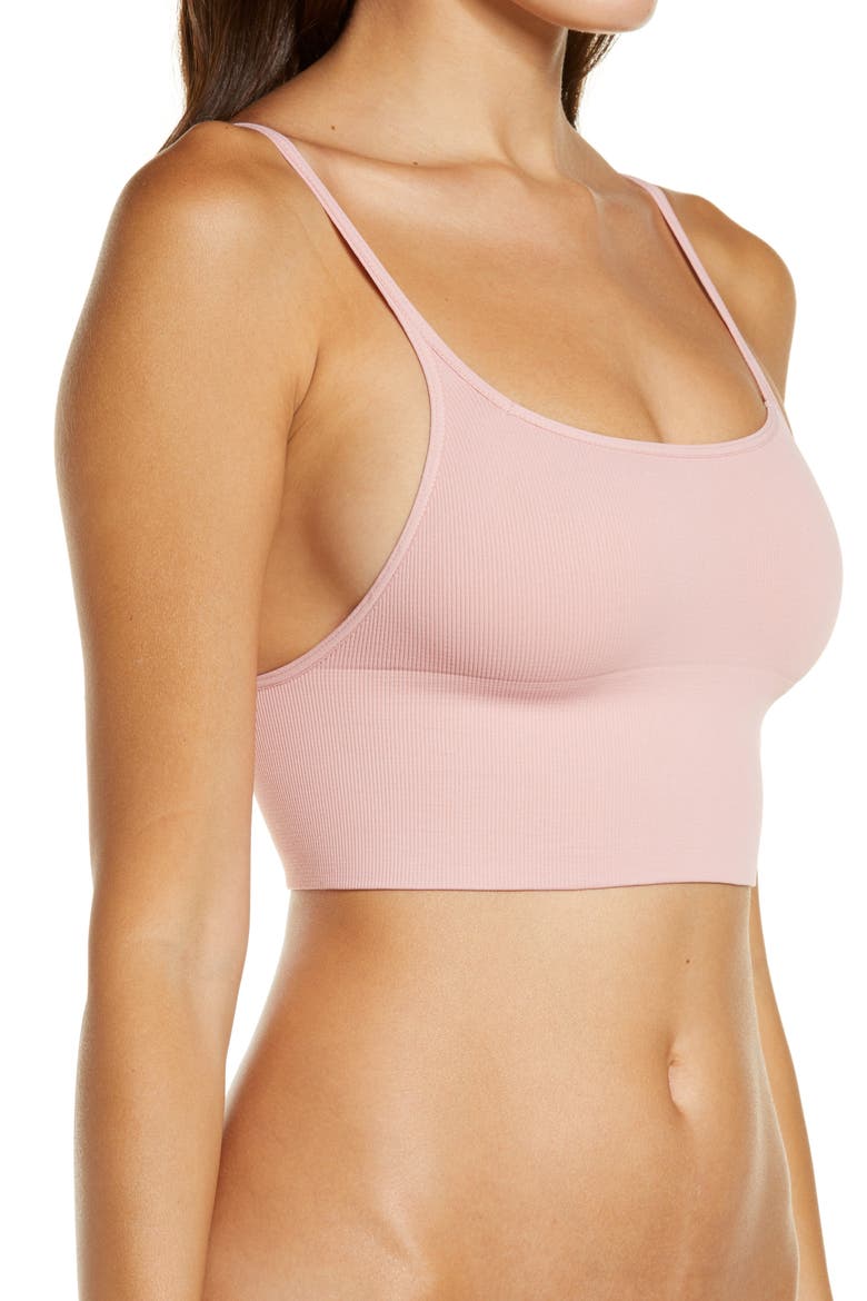Intimately FP Andi Square Neck Ribbed Seamless Longline Bralette, Alternate, color, HOT PINK