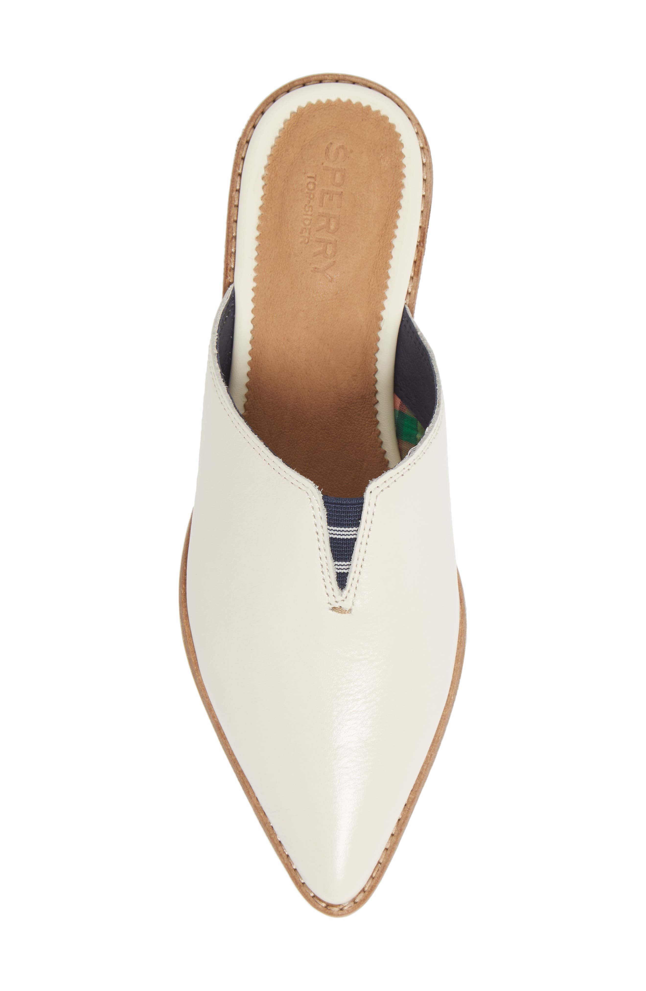 Saybrook Mule, Alternate, color, WHITE LEATHER