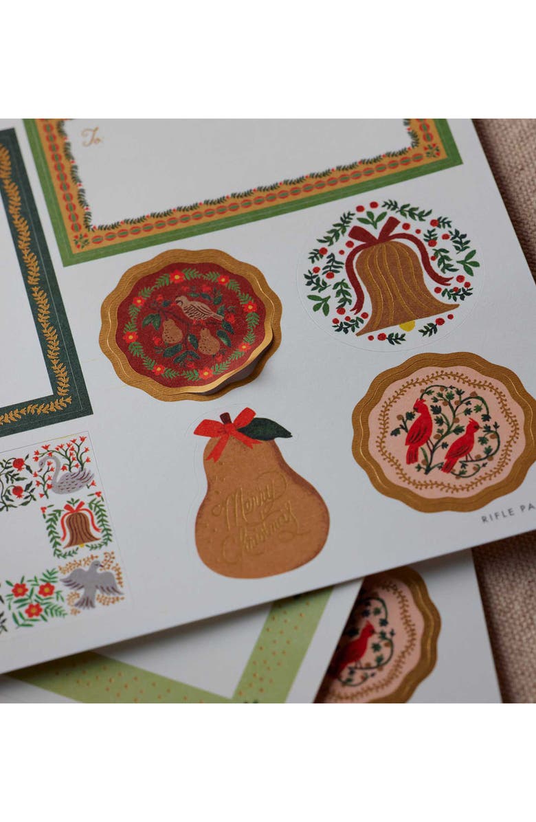Rifle Paper Co. Christmastide 3-Pack of Gift Tag Label Stickers, Alternate, color, 