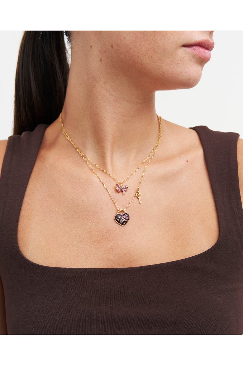 Hera Butterfly Necklace, Alternate, color, Gold