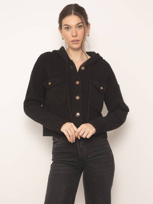 Central Park West Jett Oversized Cropped Hoodie In Black