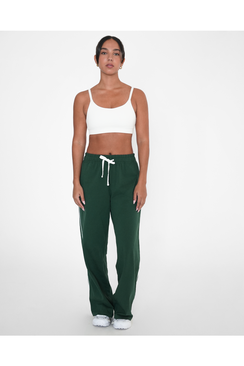 Rugby Piping Relaxed Wide Leg Pant, Alternate, color, Green/White