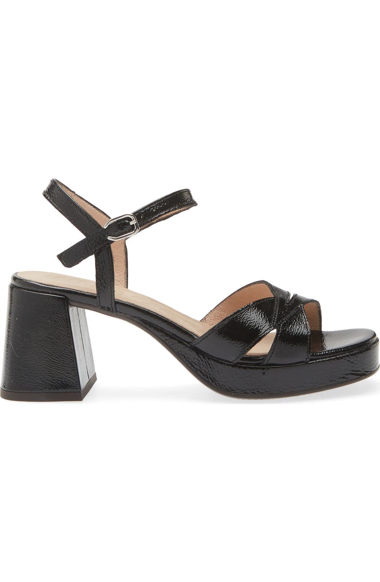 Wonders Ankle Strap Platform Sandal, Alternate, color, Lack Black
