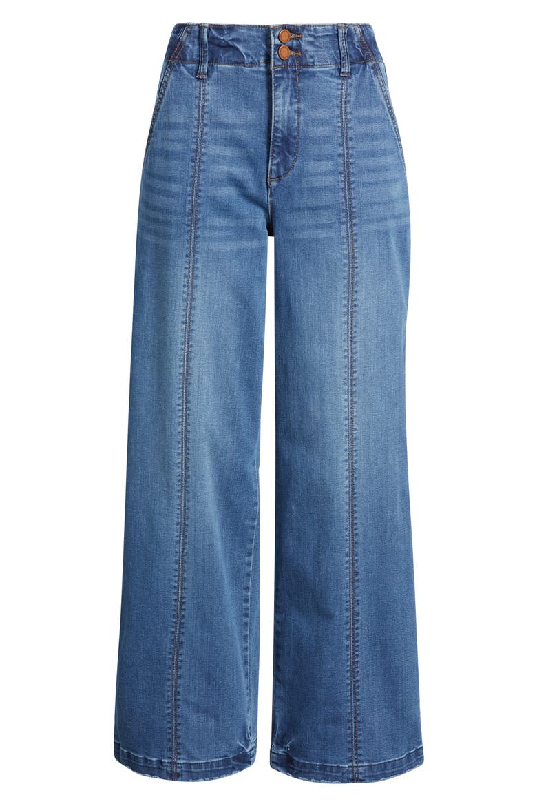 Emma Skyrise Seamed Wide Leg Jeans, Alternate, color, MID BLUE ARTISANAL