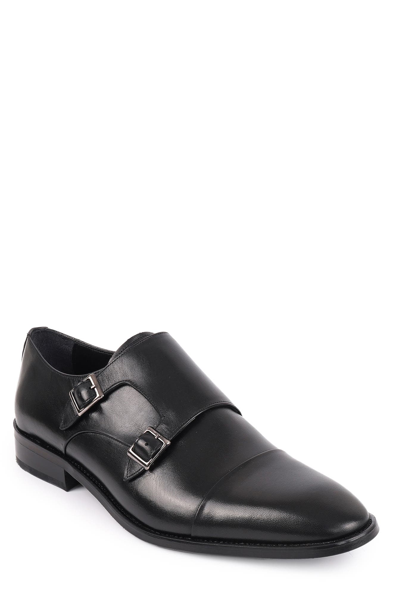 VELLAPAIS Lefors Double Monk Strap Leather Loafer