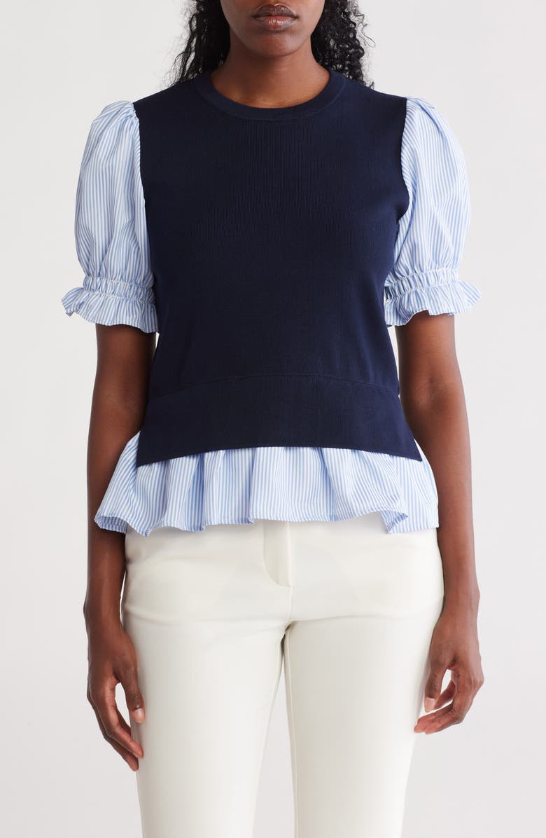 Short Sleeve Twofer Sweater