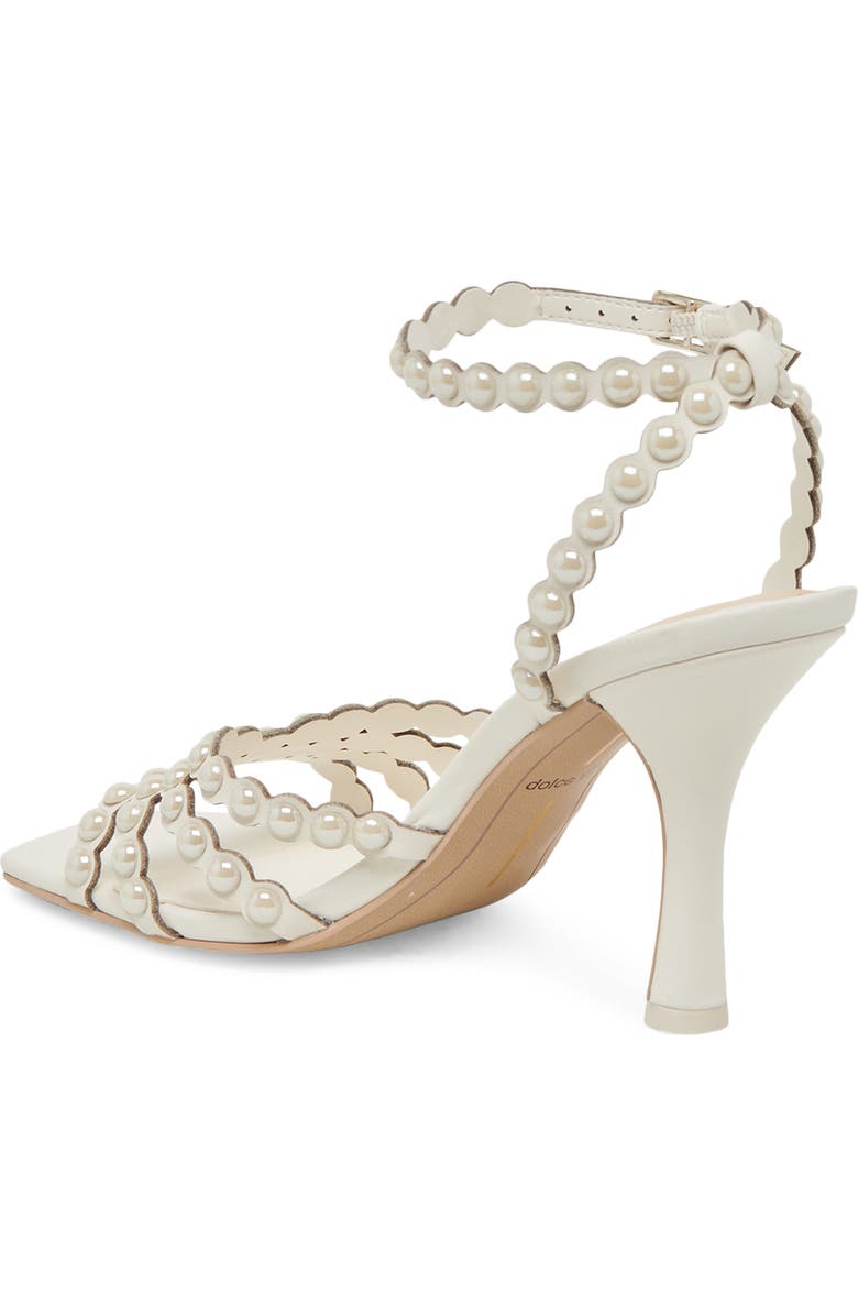 Dolce Vita Hellen Pearly Bead Ankle Strap Sandal, Alternate, color, White Leather