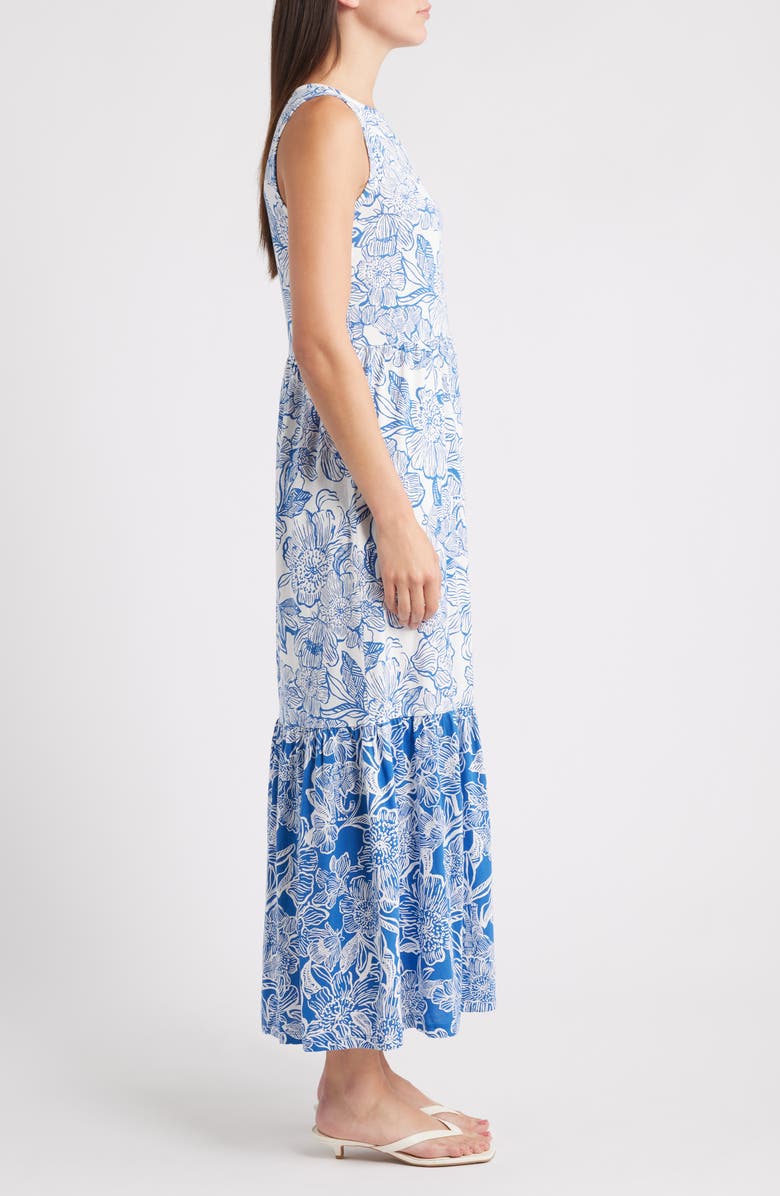 Lilly Pulitzer<sup>®</sup> Hayleigh Tiered Sleeveless Cotton Midi Dress, Alternate, color, Starlight Navy Unforgettable