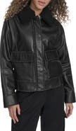 Levi's Faux Leather Aviator Jacket with High Pile Fleece Collar