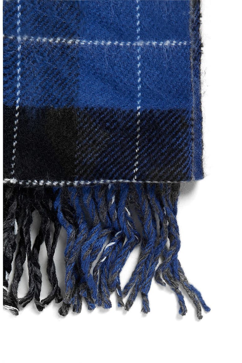 Plaid Knit Scarf, Alternate, color, BLUE MULTI
