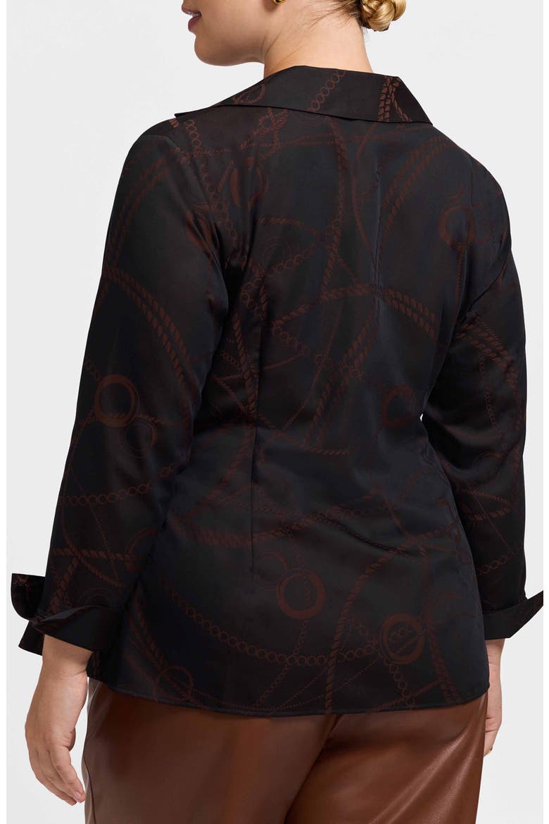 Salina Print Wrap Shirt, Alternate, color, COFFEE BROWN/ BLACK