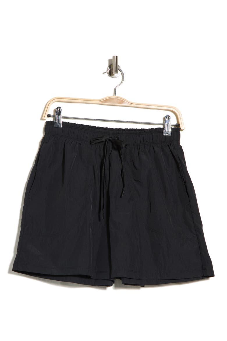 Breakaway Crinkled Long Shorts, Alternate, color, BLACK