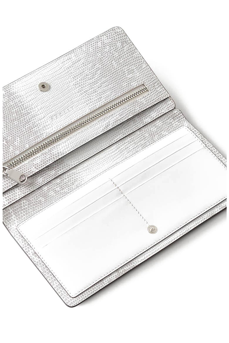Large Coin Street Lizard Embossed Leather Wallet, Alternate, color, BRIGHT WHITE