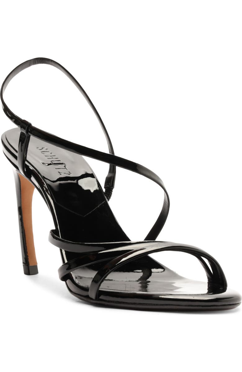Schutz Annie Curve Stiletto Sandal, Main, color, Black