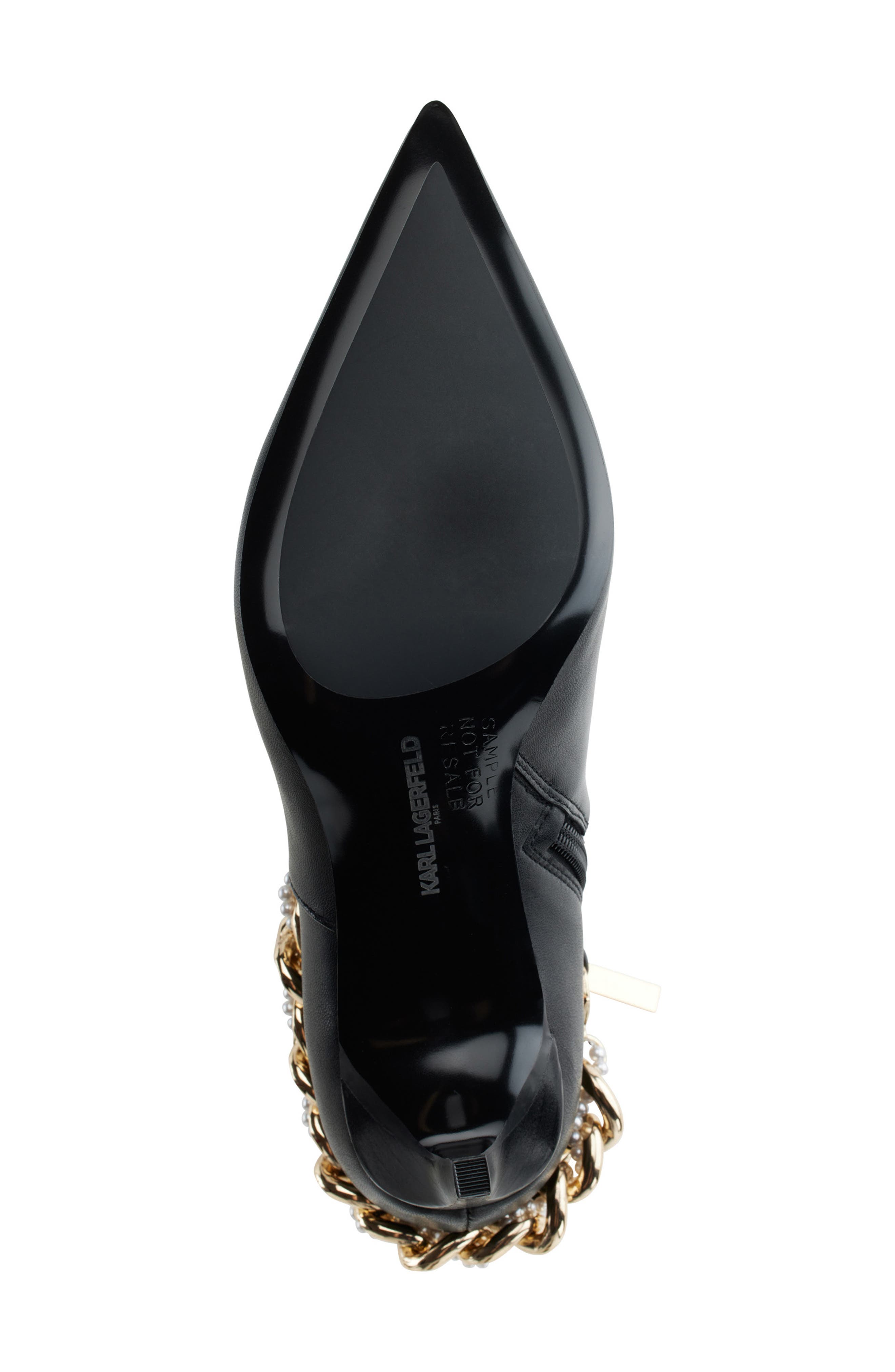 KARL LAGERFELD PARIS Samra Chain Ankle Bootie, Alternate, color, Black