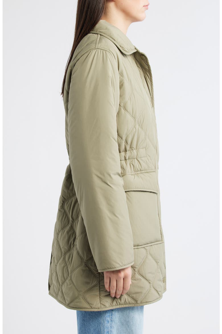Quilted Jacket with Removable Hood, Alternate, color, OLIVE STONE/ OPAL GREY