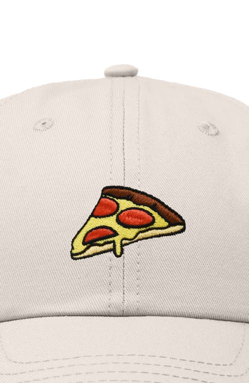 Dalix Pizza Slice Embroidered Dad Hat In Beige