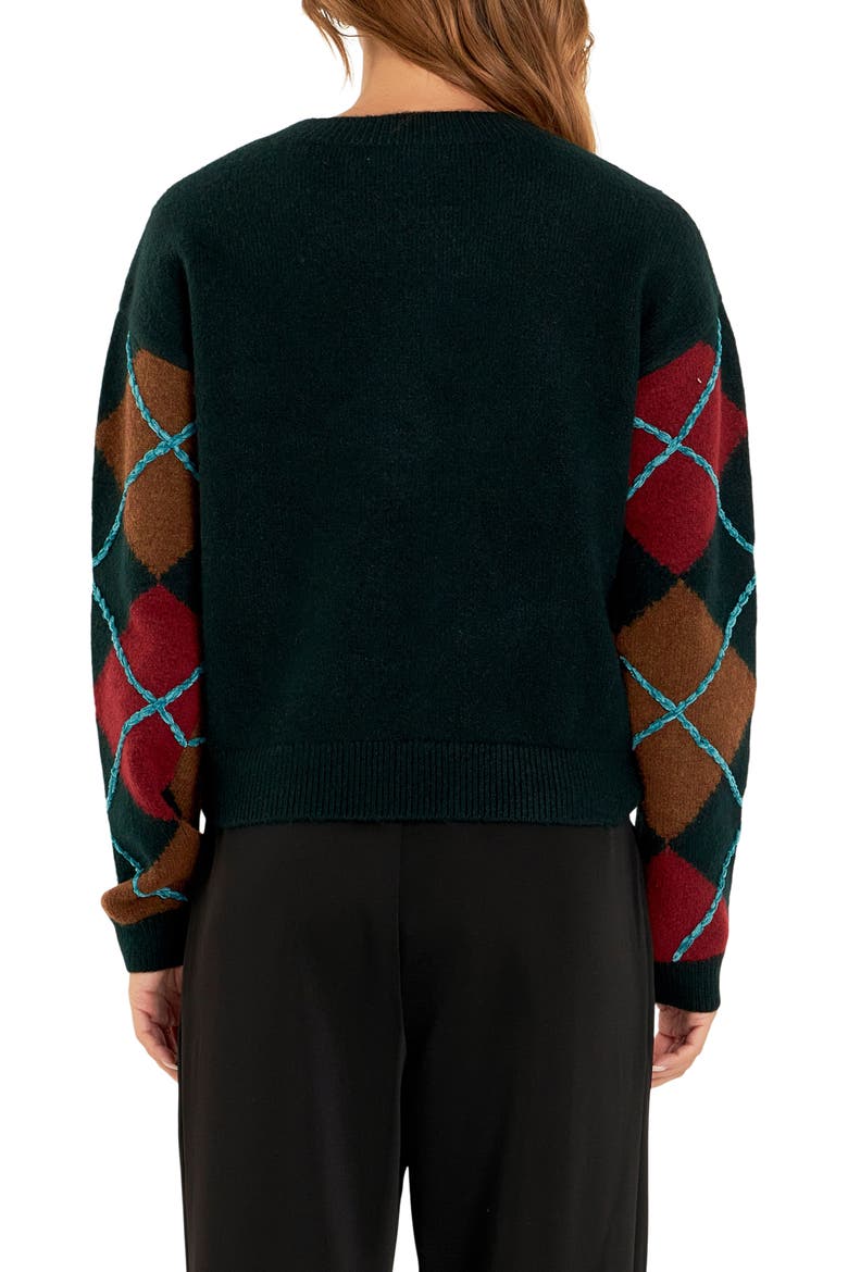 Argyle Sweater, Alternate, color, DARK GREEN MULTI