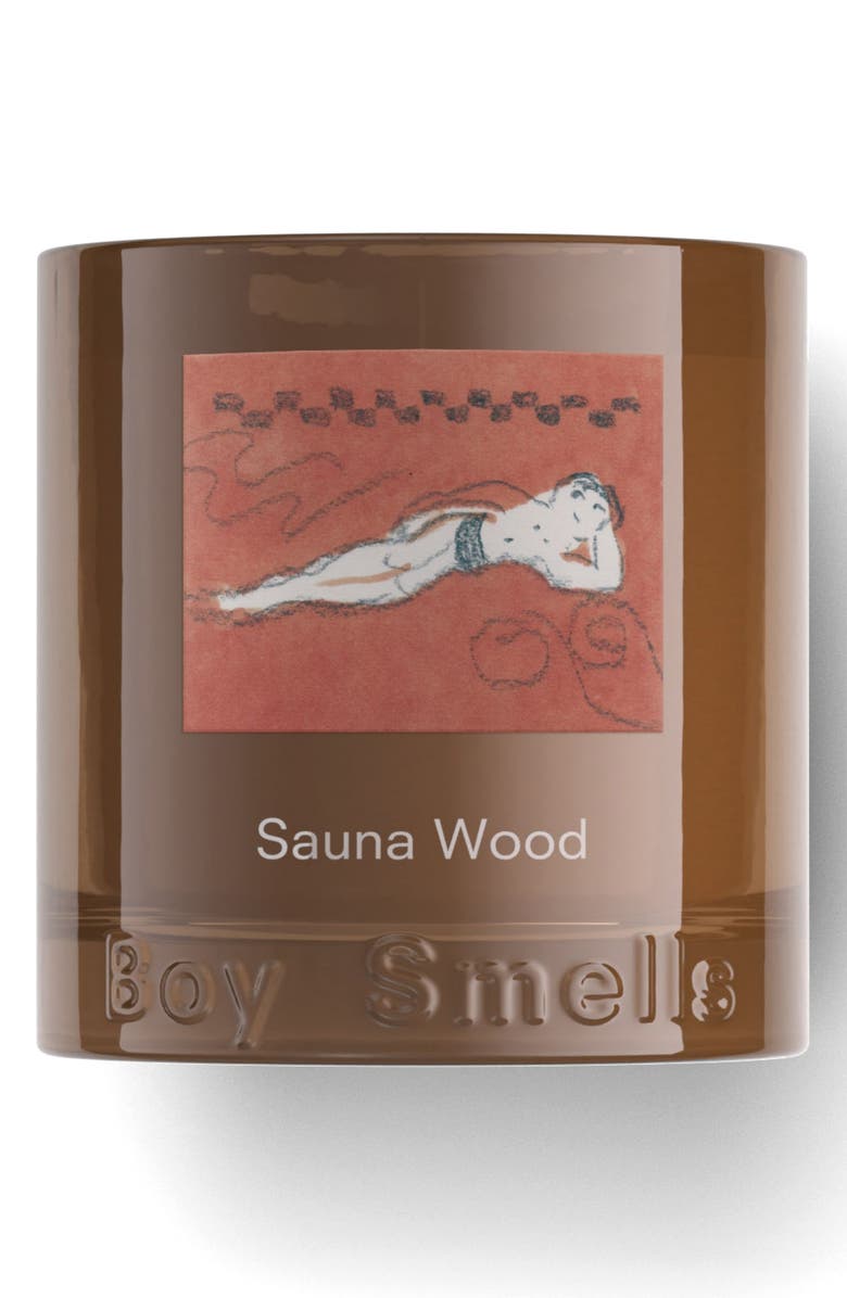 Boy Smells Sauna Wood Candle, Main, color, 