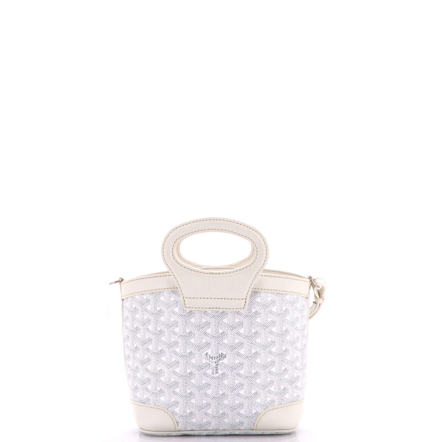 Pre-Owned Goyard Beluga Bag Coated Canvas Mini, Alternate, color, White
