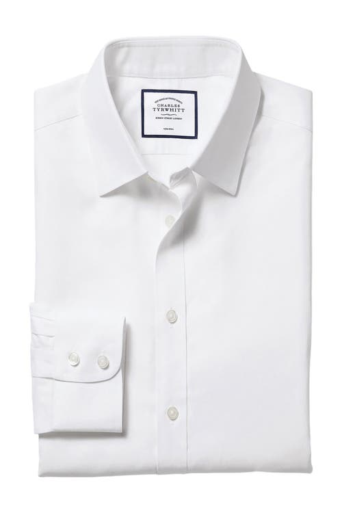 CHARLES TYRWHITT CHARLES TYRWHITT NON-IRON TWILL SLIM FIT SHIRT SINGLE CUFF 