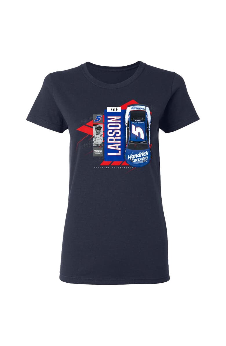 HENDRICK MOTORSPORTS TEAM COLLECTION Women's Hendrick Motorsports Team Collection  Navy Kyle Larson Valvoline Car T-Shirt, Alternate, color, Navy