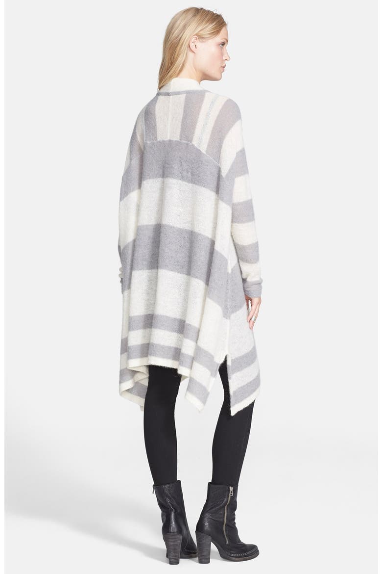 'Lafayette' Stripe Alpaca Blend Poncho, Alternate, color, CREAM/ GREY COMBO