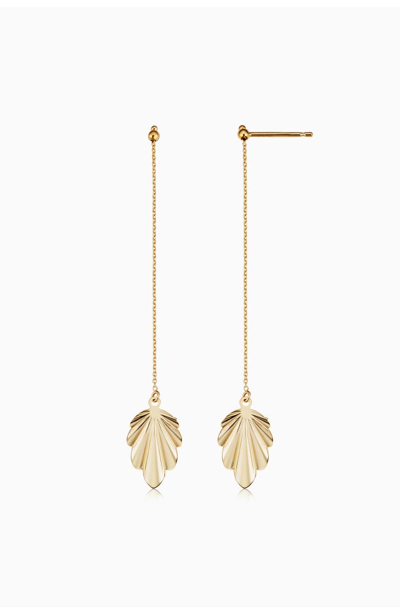 Oradina 14K Yellow Gold Fanfare Drop Earrings, Alternate, color, Yellow Gold