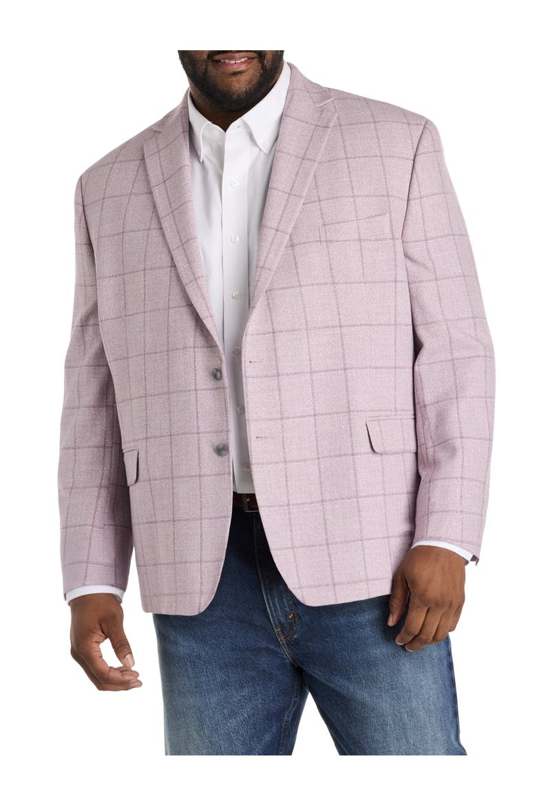 Big & Tall Windowpane Sport Coat V2, Main, color, PINK