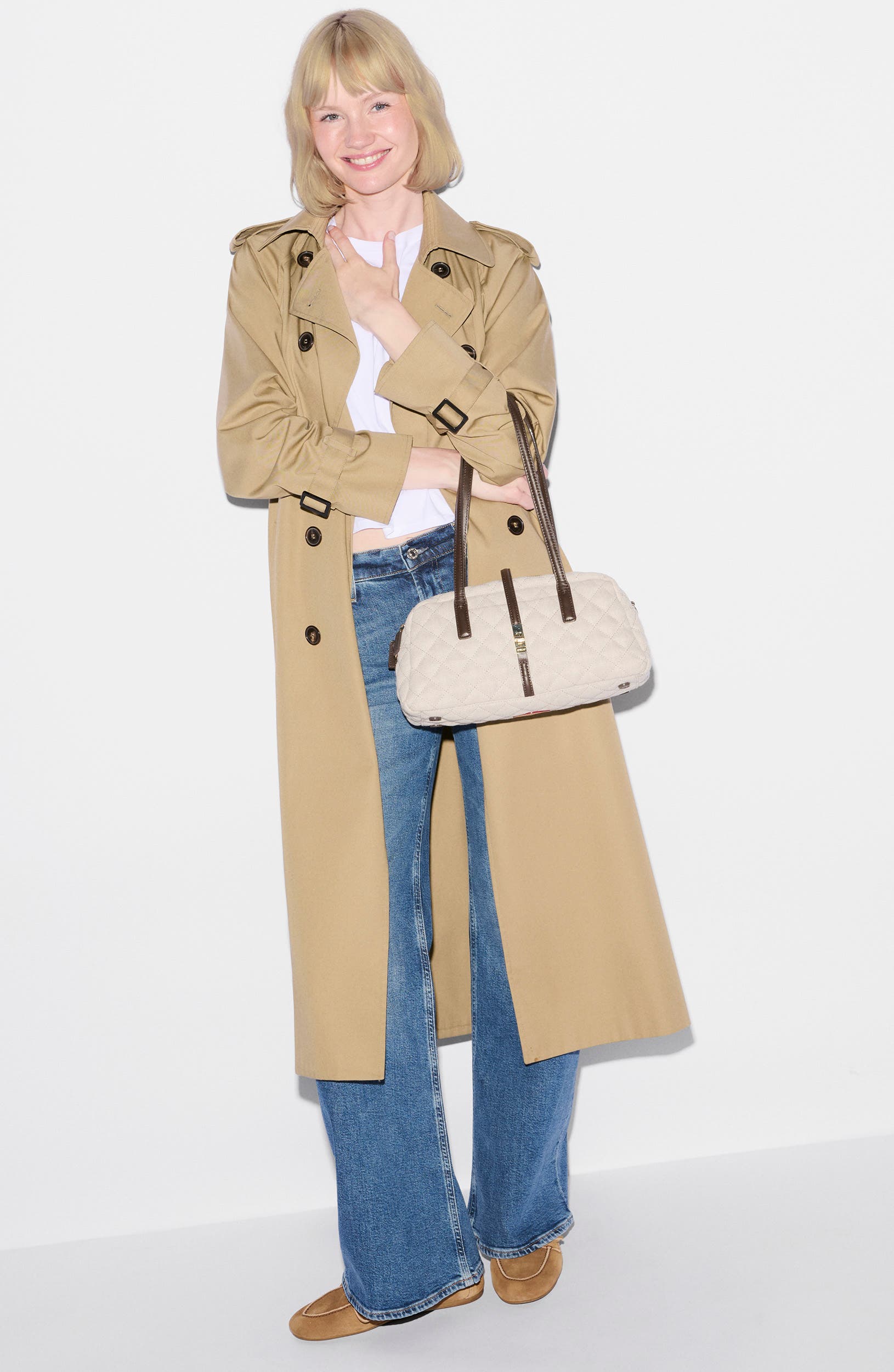 Small Astor Satchel, Alternate, color, SANDY LINEN