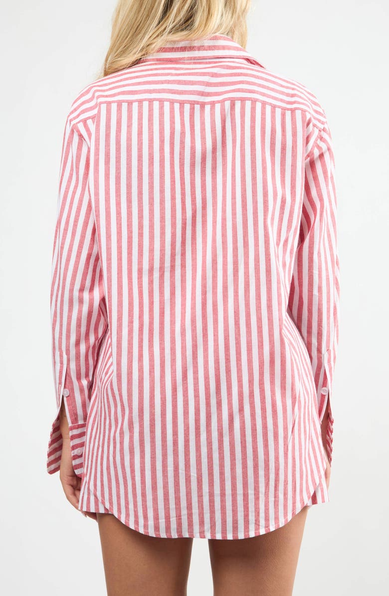 Viens Avec Moi The Summer Cotton Boyfriend Shirt, Alternate, color, Red