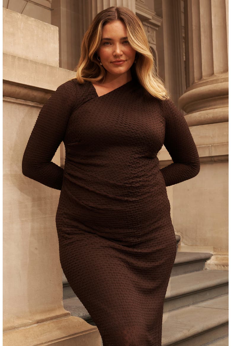 Naomi Long Sleeve Texture Knit Dress, Alternate, color, ESPRESSO