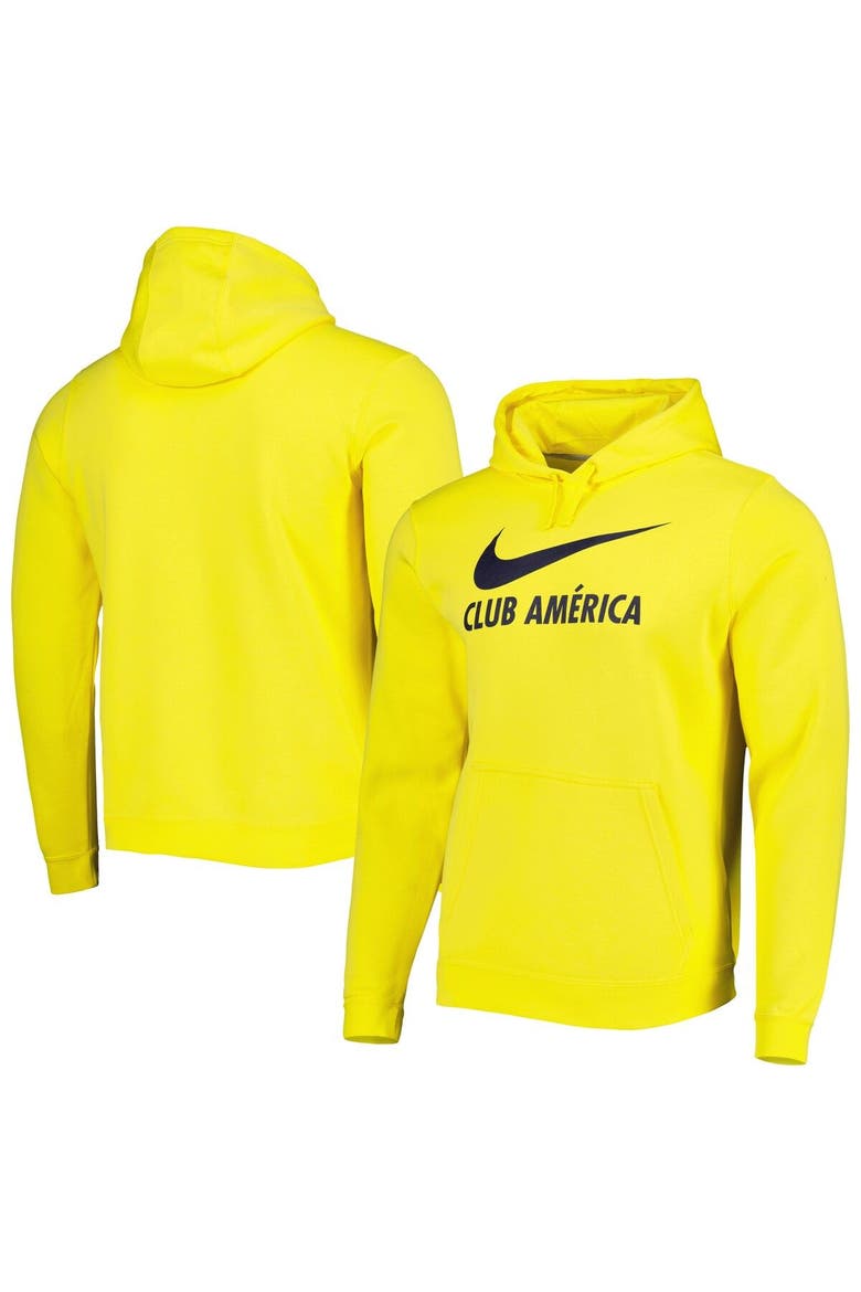 Men's Nike Yellow Club America Lockup Club Pullover Hoodie, Main, color, Yellow