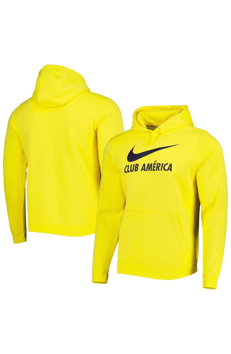 Nike Men's Nike Yellow Club America Lockup Club Pullover Hoodie, Main, color, 