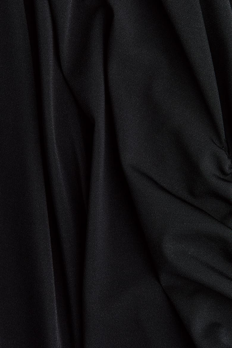 Draped Asymmetric Dress, Alternate, color, Black