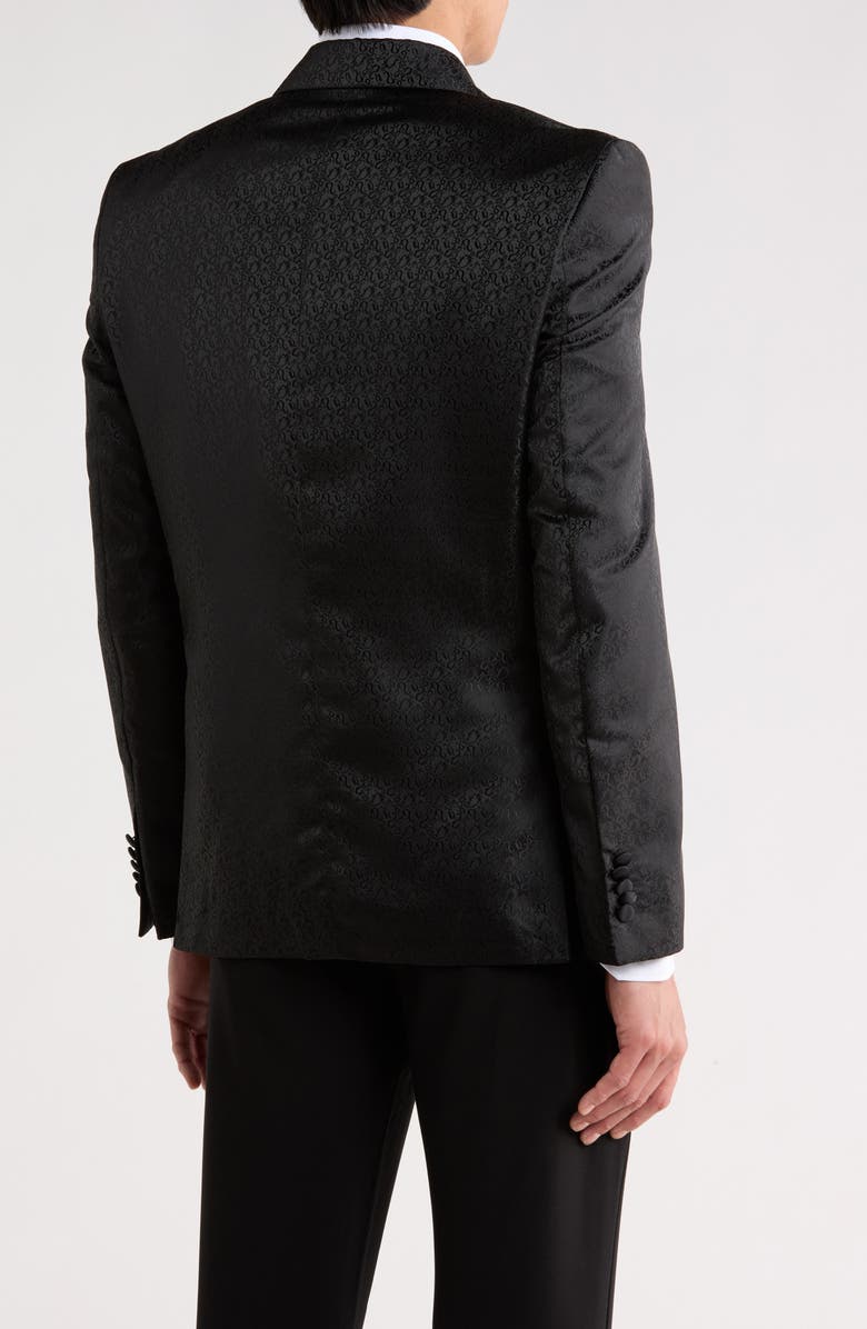 SOUL OF LONDON Jacquard Tuxedo Jacket, Alternate, color, Black