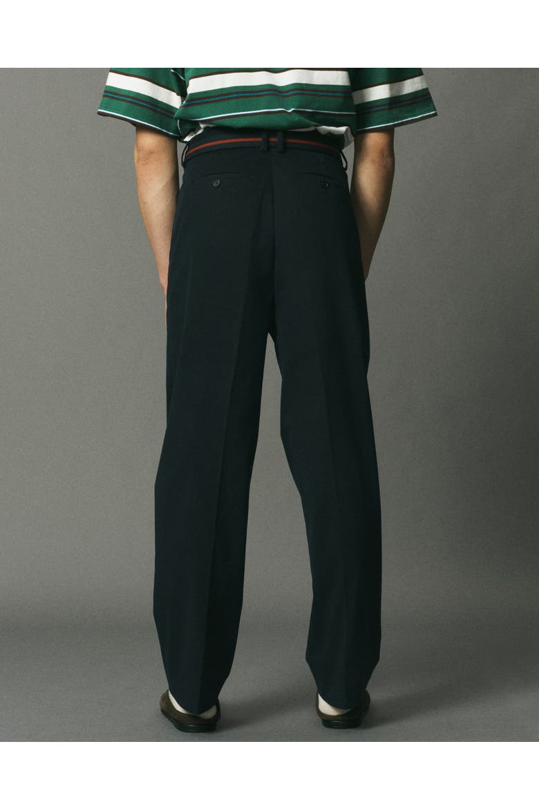 Tailored Pleated Trouser, Alternate, color, Dark Navy