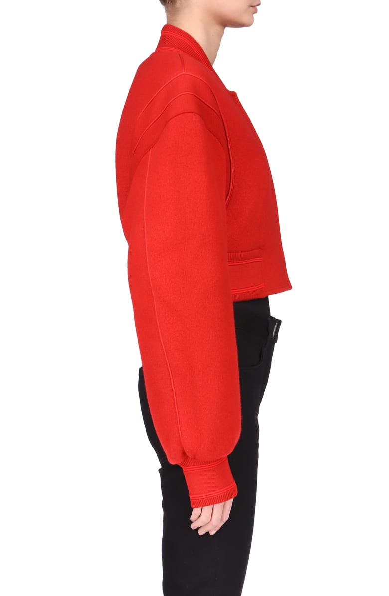 Givenchy Varsity Wool Knit Crop Jacket, Alternate, color, 