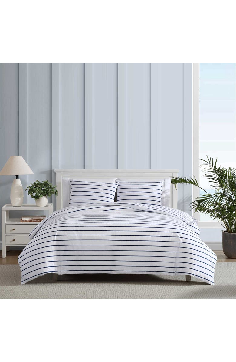 Nautica Brenton Stripe Duvet Set, Alternate, color, Navy