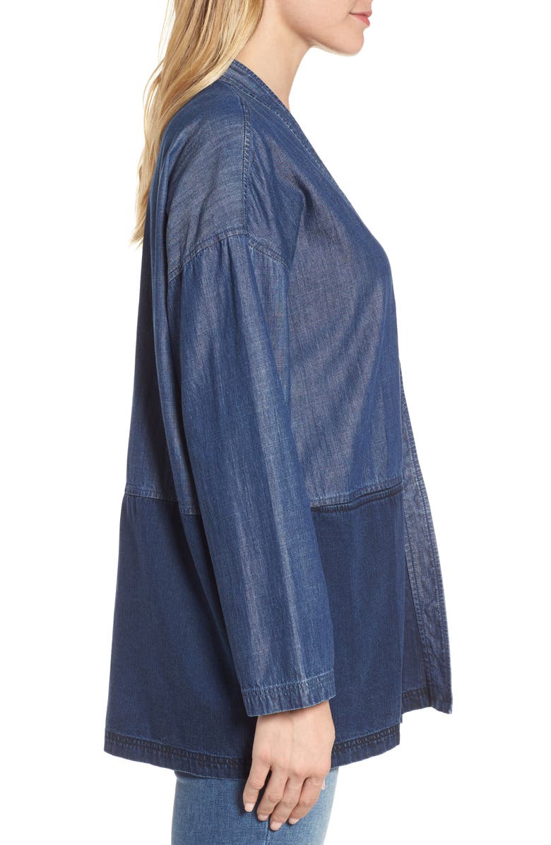 Eileen Fisher Denim Kimono Jacket, Alternate, color,