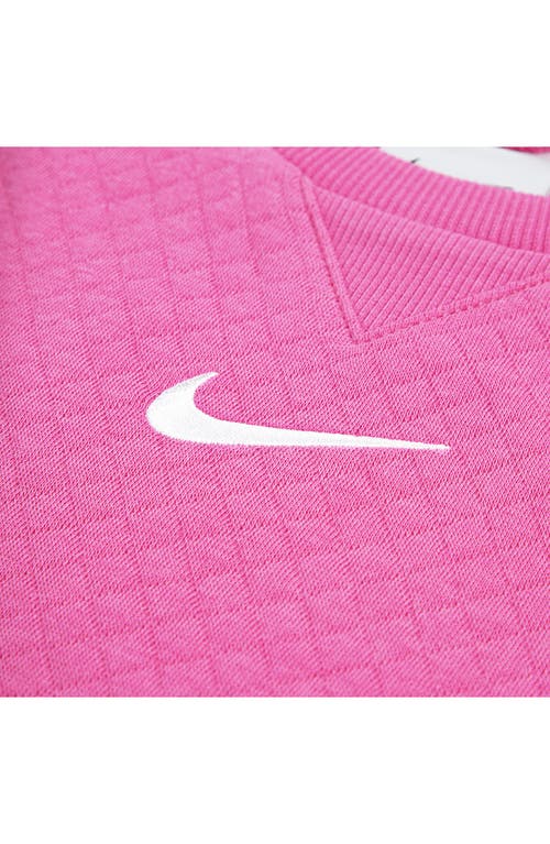 Nike Diamond Jacquard Sweater & Flared Pants Set In Pink