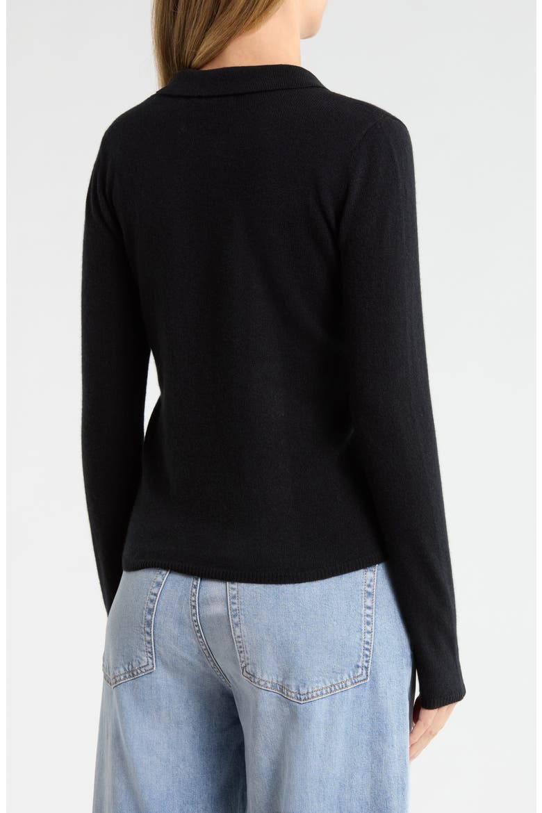 Cashmere Polo Sweater, Alternate, color, KOHL BLACK